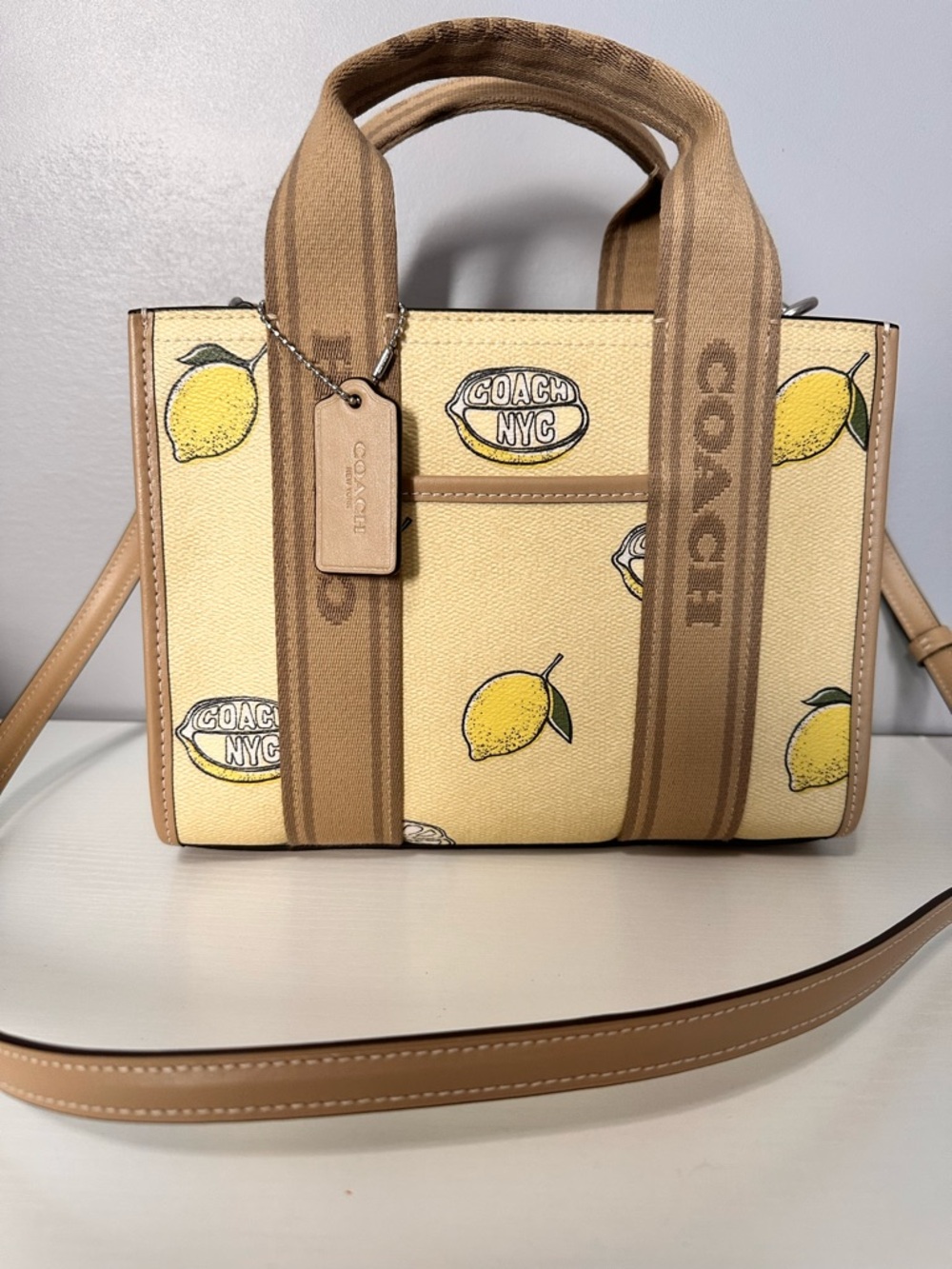 NWT Coach Smith Tote Bag 24 Lemon Print | Garden Glade Multi | CAR79 🍋